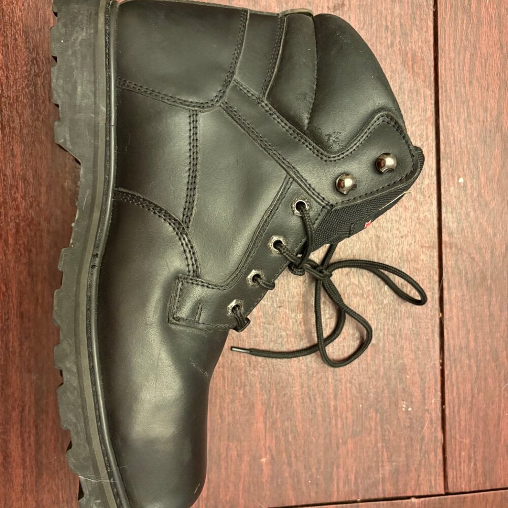 Men's Brahma Black Leather Gus Steel Toe Work Boots Lace Up Size 13 W WIDE - Picture 6 of 10